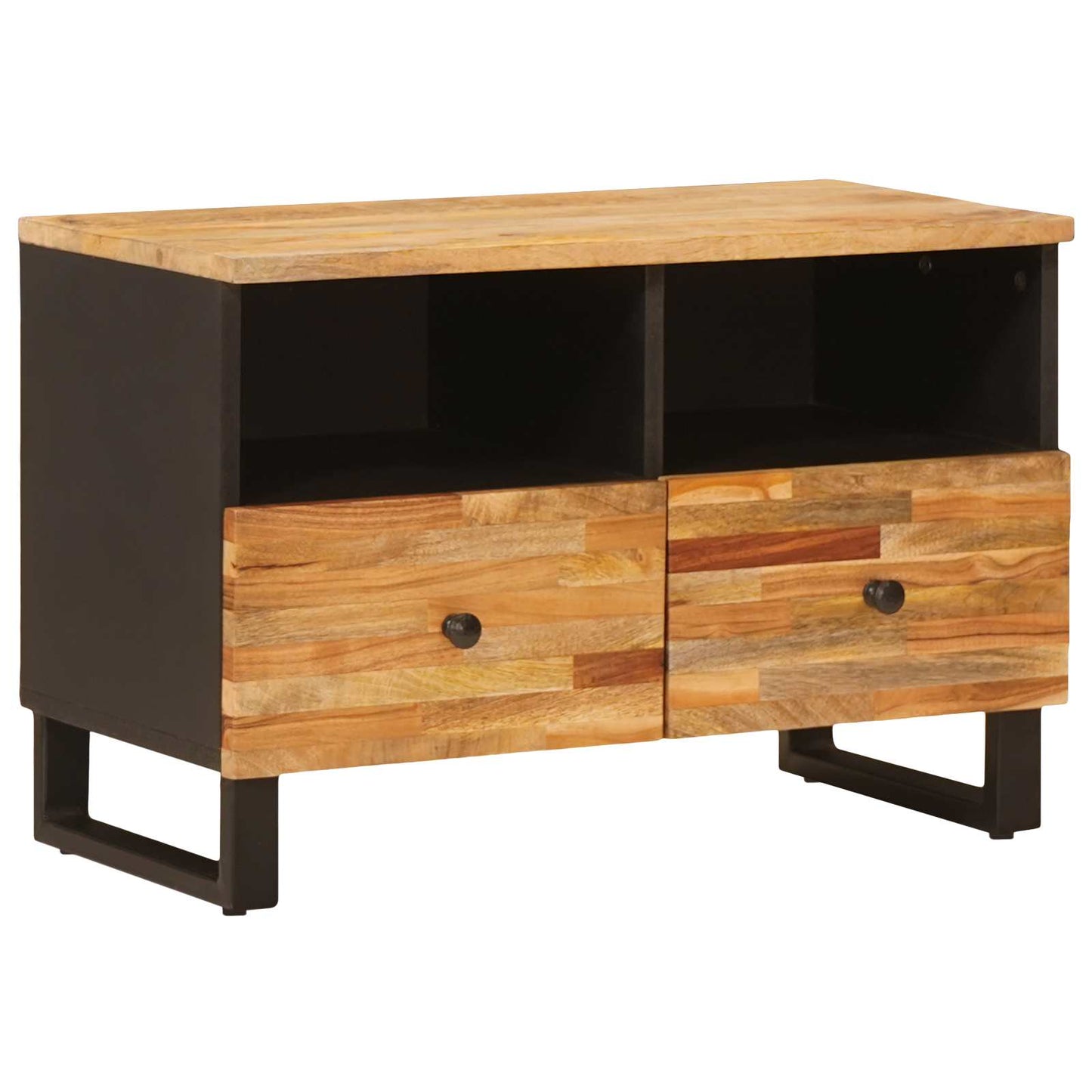 vidaXL TV-Schränk mit Speicher Braun 70 x 33 x 46 cm Massivholz Mango