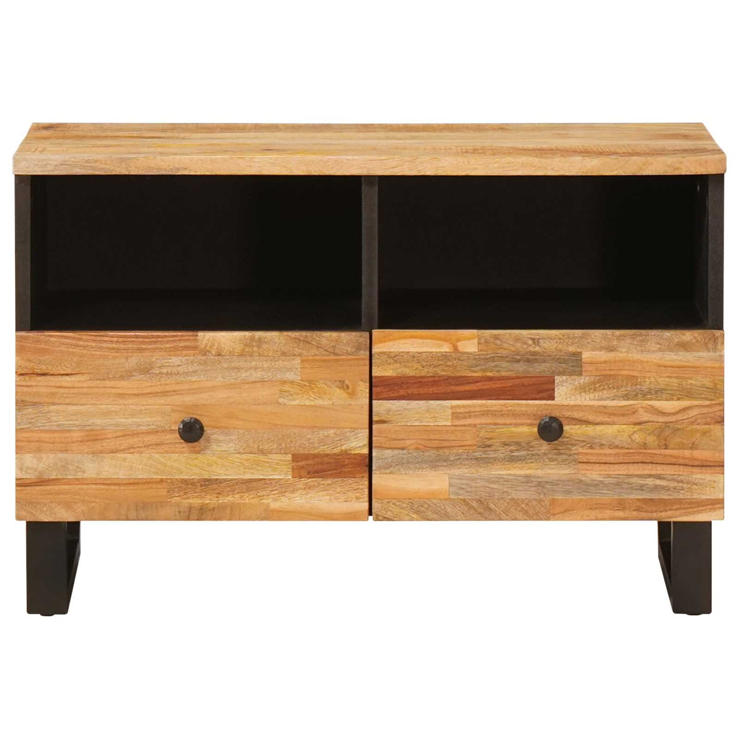vidaXL TV-Schränk mit Speicher Braun 70 x 33 x 46 cm Massivholz Mango