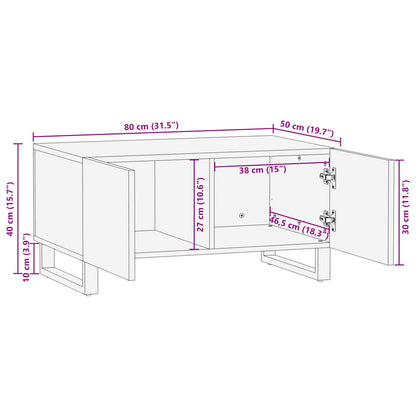 Couchtisch Braun 80 x 50 x 40 cm Massivholz Mango