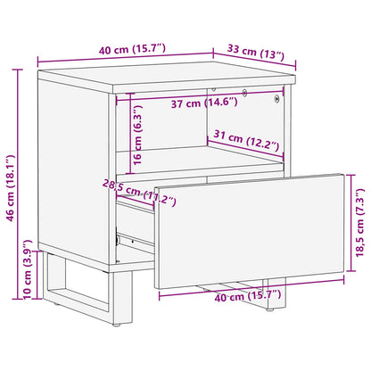 vidaXL Bettkasten 2 pcs Braun 40 x 33 x 46 cm Massivholz Mango
