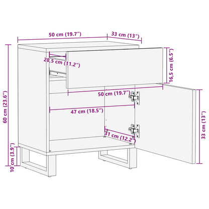 vidaXL Bettkasten Braun 50 x 33 x 60 cm Massivholz Mango