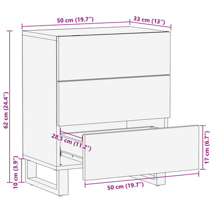 vidaXL Bettkasten Braun 50 x 33 x 62 cm Massivholz Mango