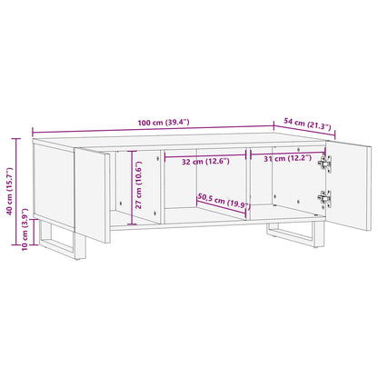 vidaXL Couchtisch Braun 100 x 54 x 40 cm Massivholz Mango