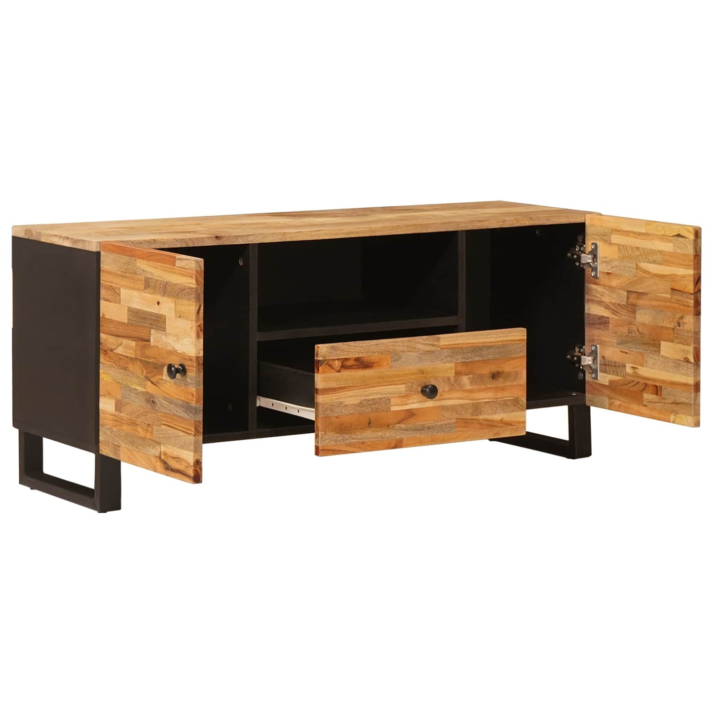 vidaXL TV-Schränk mit Regal Braun 105 x 33 x 46 cm Massivholz Mango