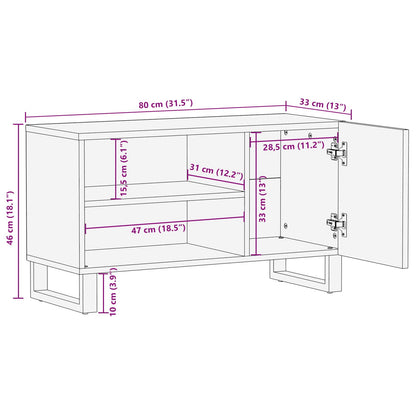vidaXL TV-Schränk mit Regal Braun 80 x 33 x 46 cm Massivholz Mango