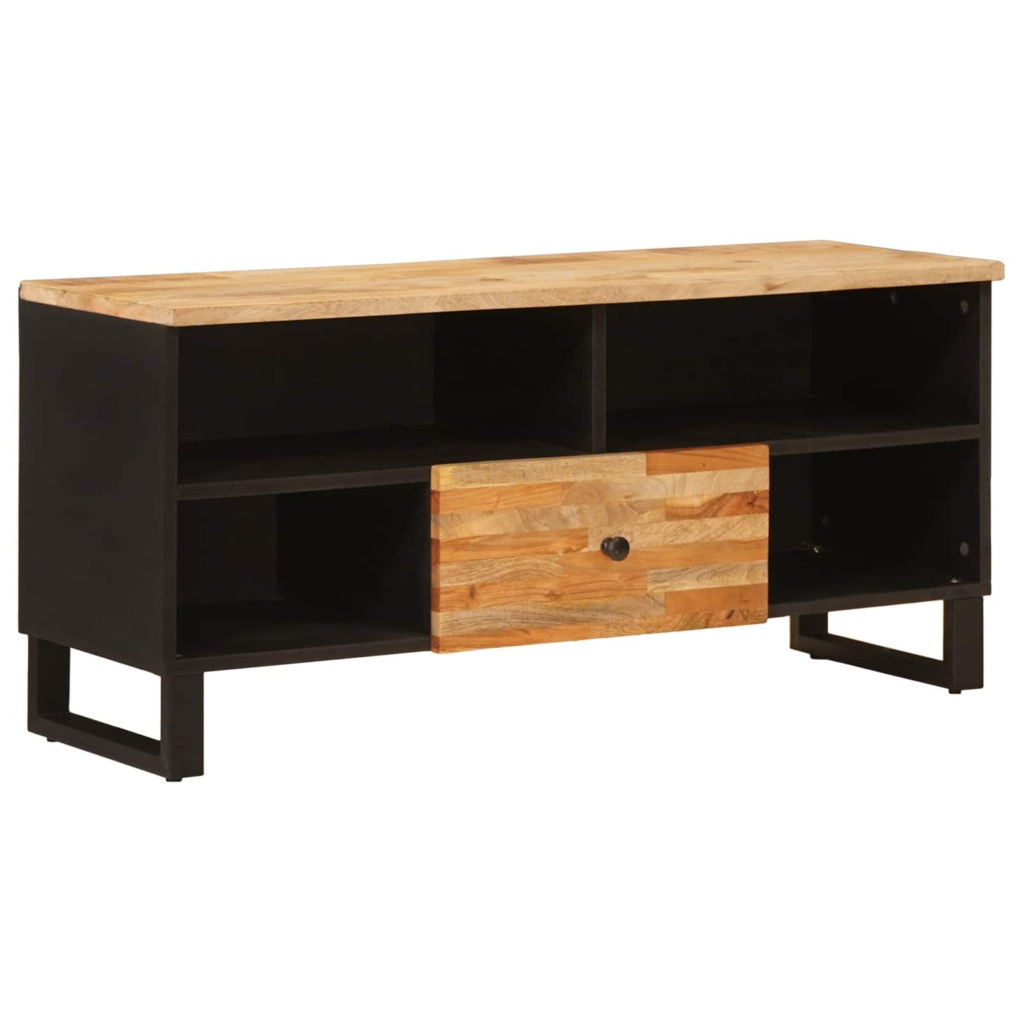 vidaXL TV-Schränk mit Regal Braun 100 x 33 x 46 cm Massivholz Mango