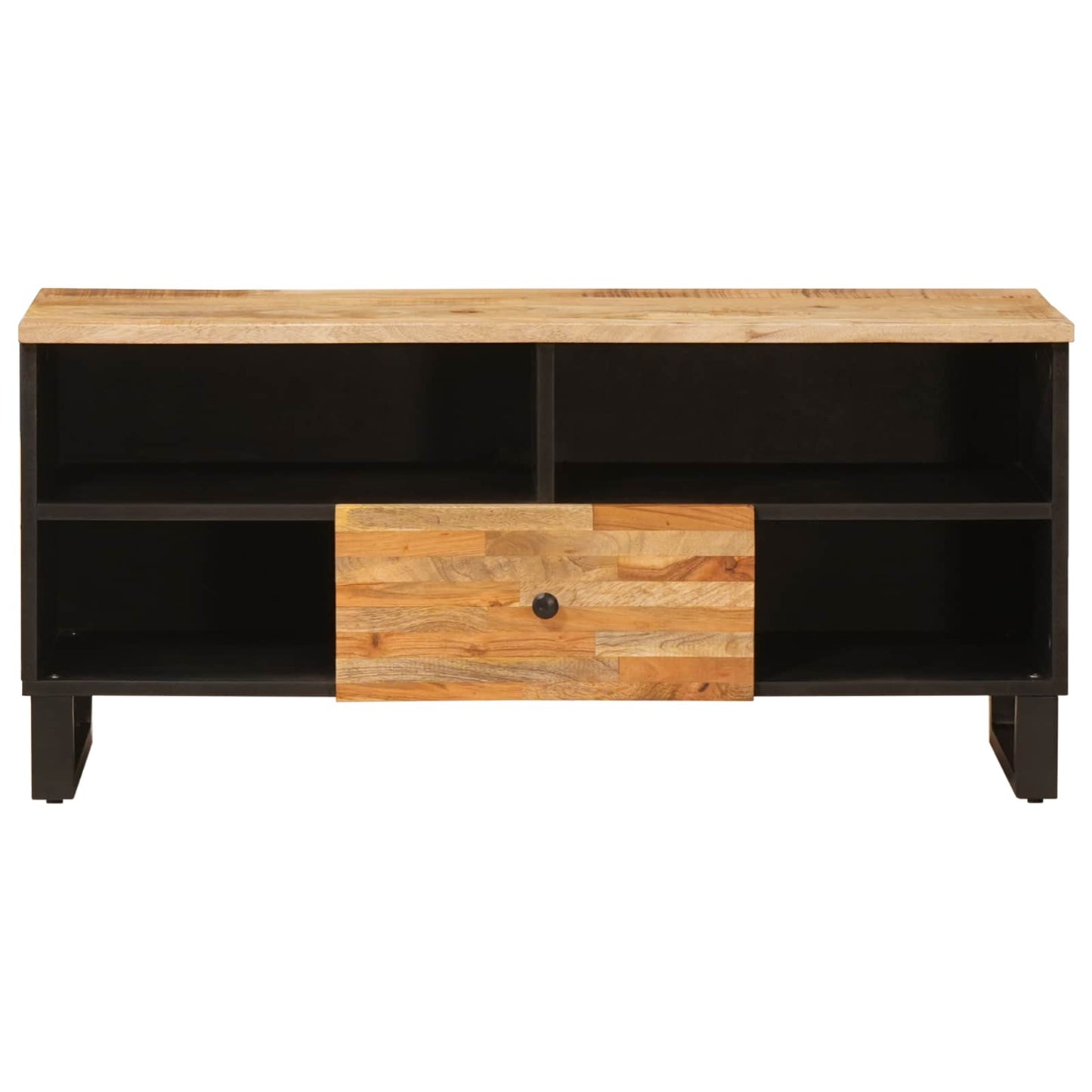 vidaXL TV-Schränk mit Regal Braun 100 x 33 x 46 cm Massivholz Mango