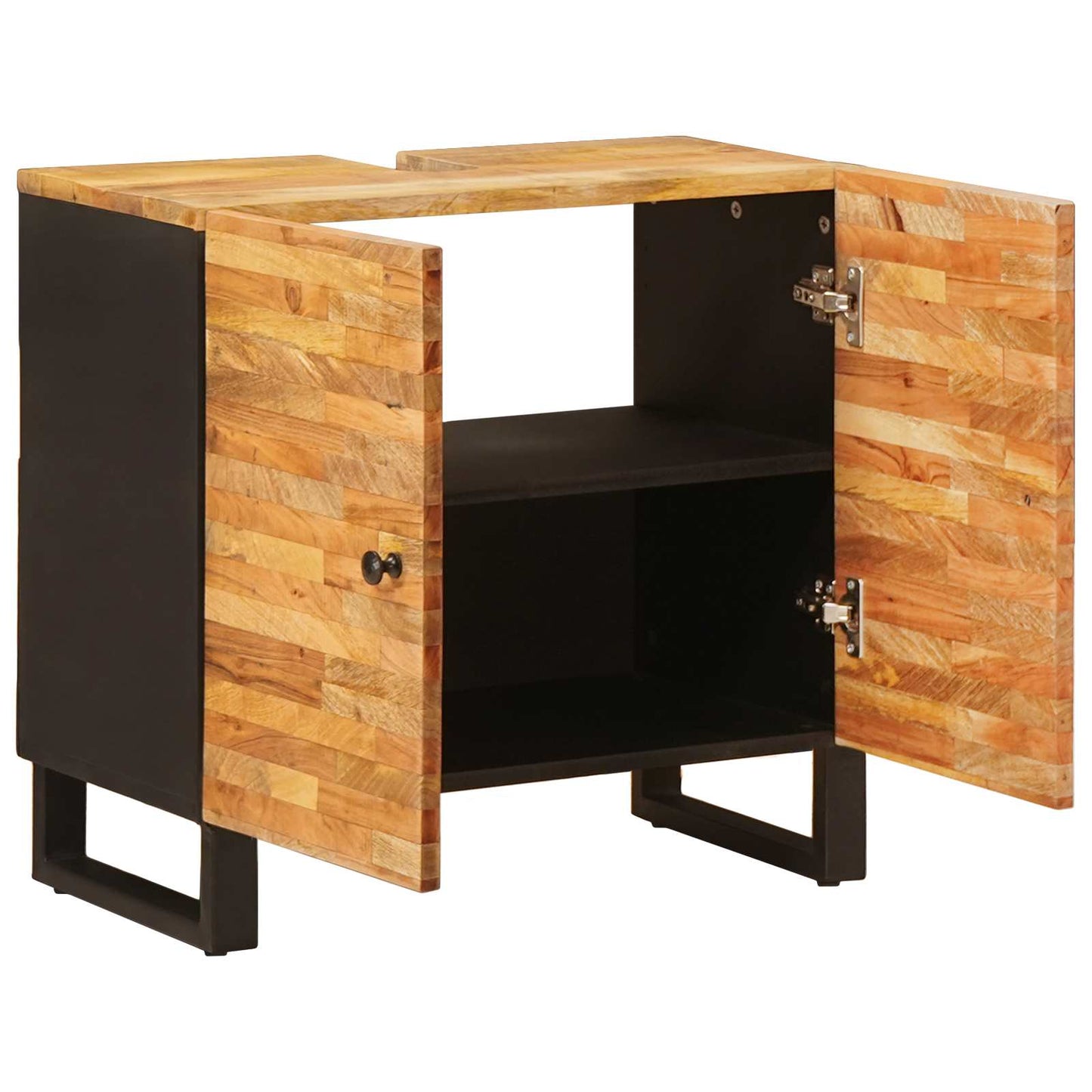 vidaXL Waschbeckenschrank Natur 62 x 33 x 58 cm Massivholz Mango
