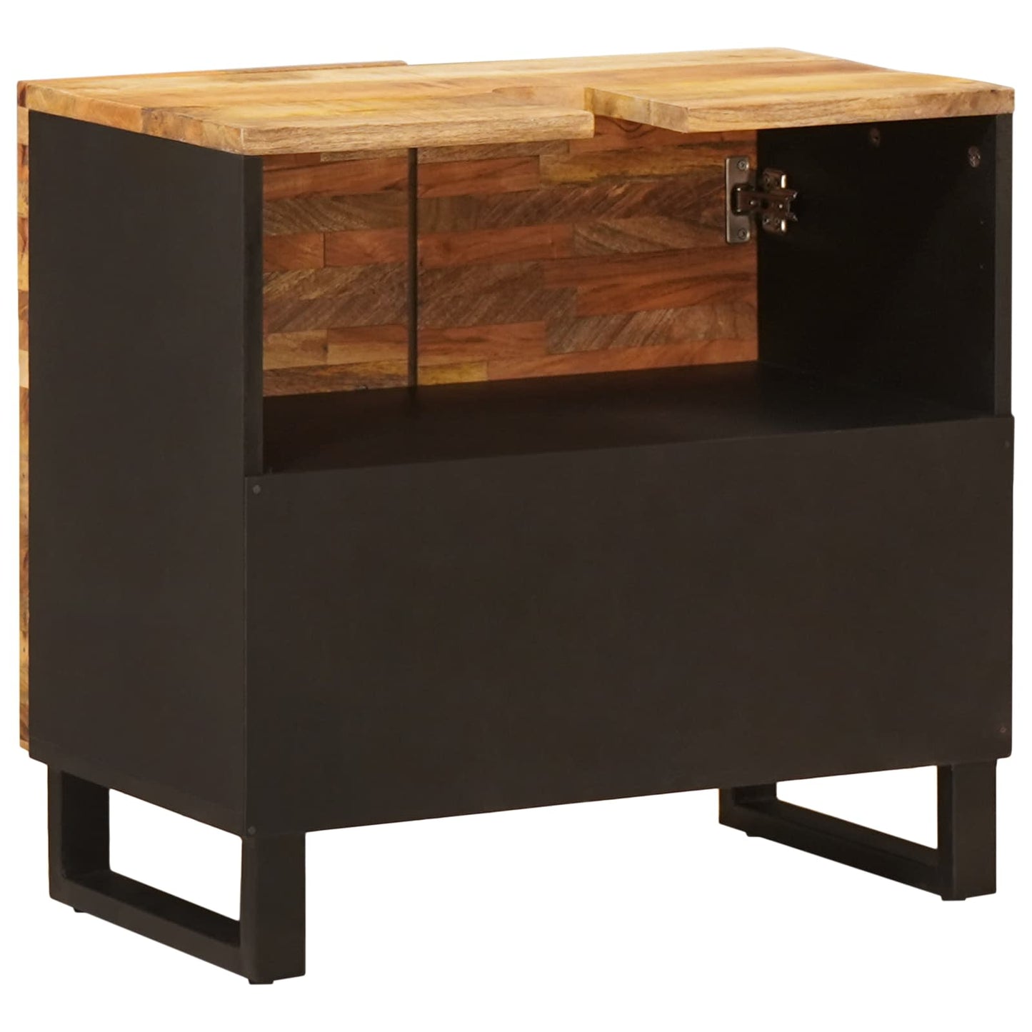 vidaXL Waschbeckenschrank Natur 62 x 33 x 58 cm Massivholz Mango