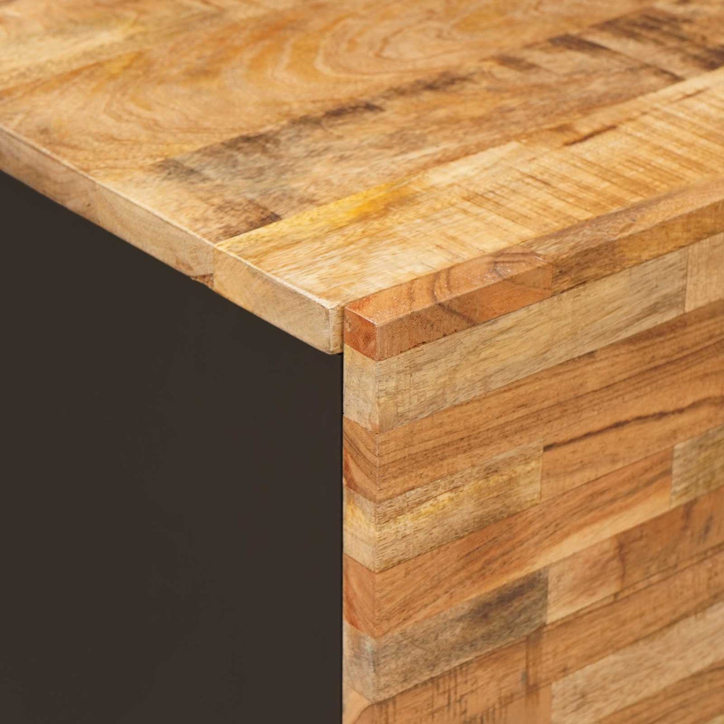 vidaXL Badezimmer Hängeschrank Natur 38 x 33 x 48 cm Massivholz Mango