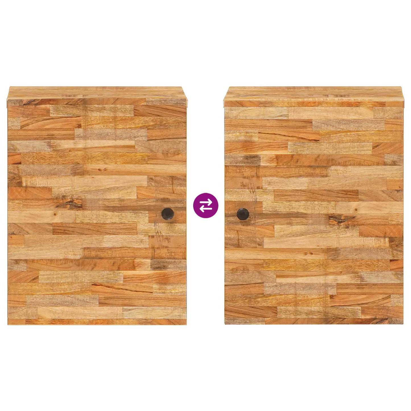 vidaXL Badezimmer Hängeschrank Natur 38 x 33 x 48 cm Massivholz Mango