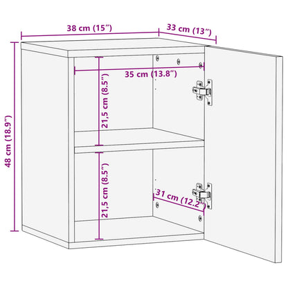 vidaXL Badezimmer Hängeschrank Natur 38 x 33 x 48 cm Massivholz Mango