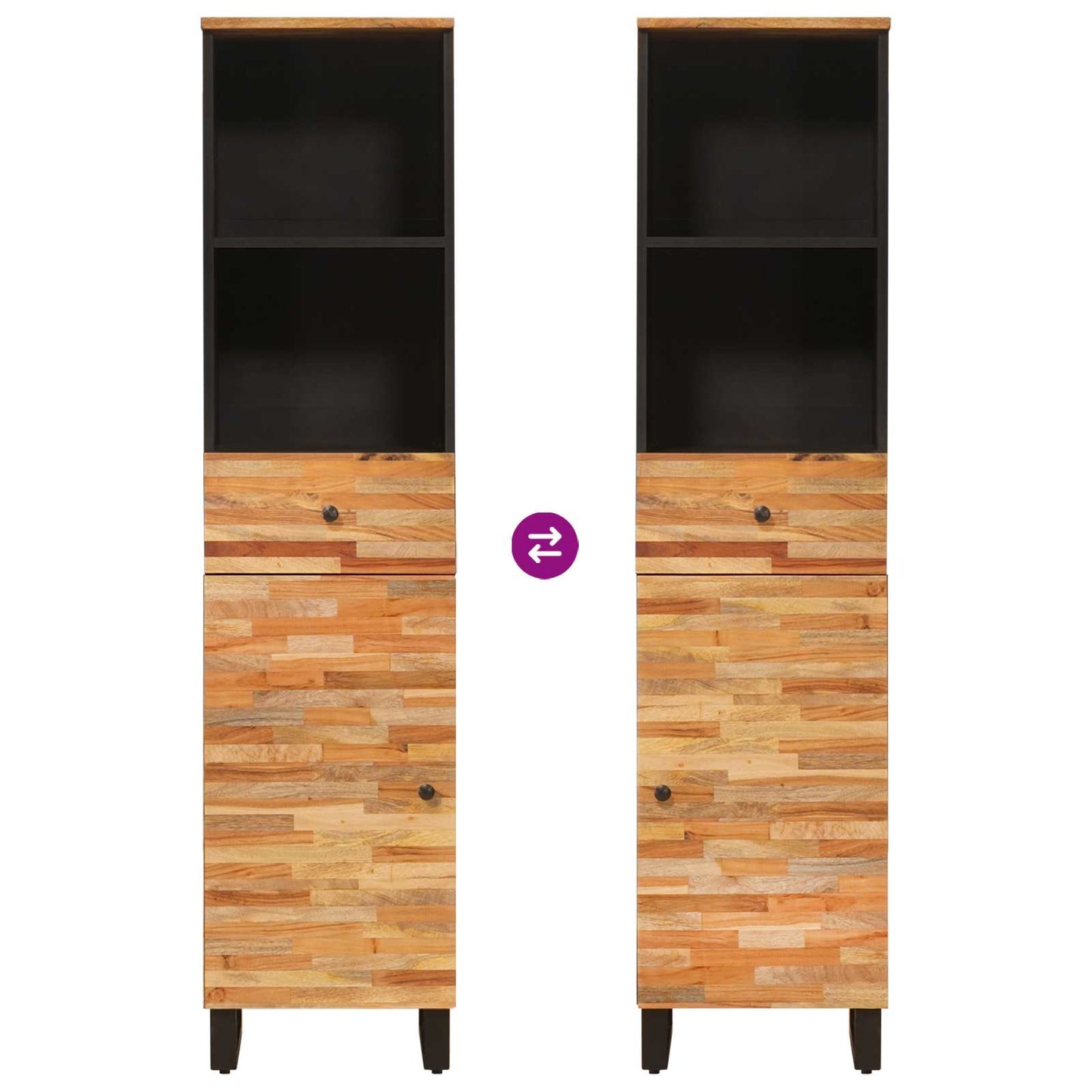 vidaXL Badezimmerschrank mit Schubladen Artisan-Eiche 38 x 33 x 160 cm