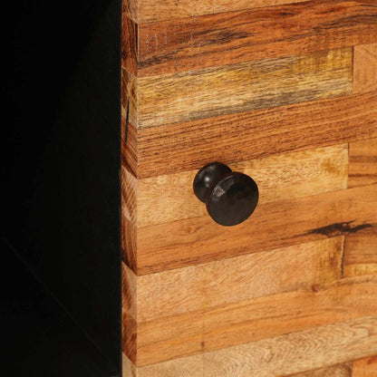 Seitenschrank mit Tür Braun 90 x 33 x 75 cm Massivholz Mango