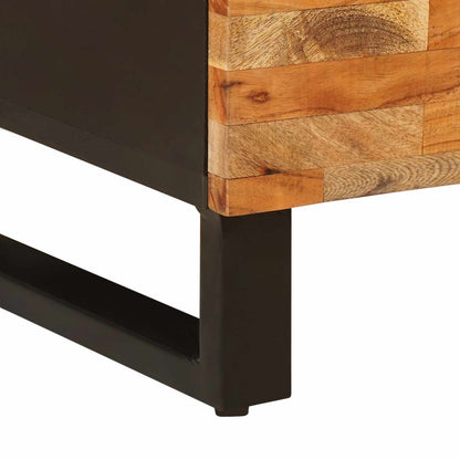 Seitenschrank mit Tür Braun 90 x 33 x 75 cm Massivholz Mango