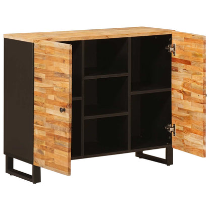 Seitenschrank mit Tür Braun 90 x 33 x 75 cm Massivholz Mango