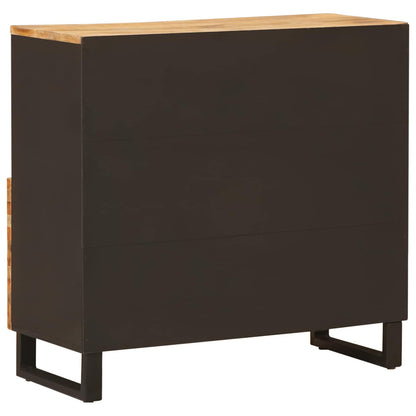 Seitenschrank mit Tür Braun 90 x 33 x 75 cm Massivholz Mango
