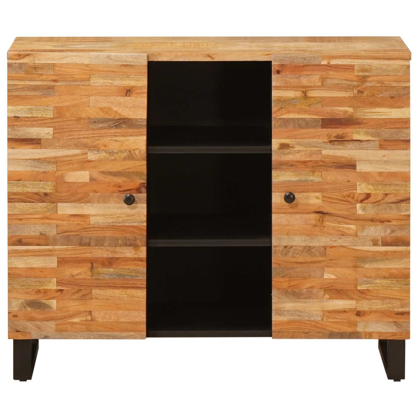 Seitenschrank mit Tür Braun 90 x 33 x 75 cm Massivholz Mango