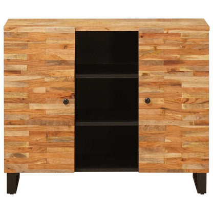 Seitenschrank mit Tür Braun 90 x 33 x 75 cm Massivholz Mango