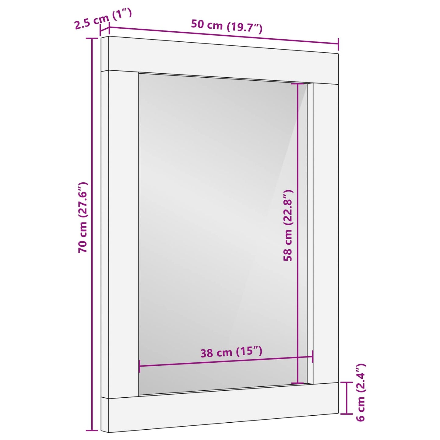 vidaXL Badezimmer Spiegel mit Speicher Artisan-Eiche 50 x 70 x 2,5 cm