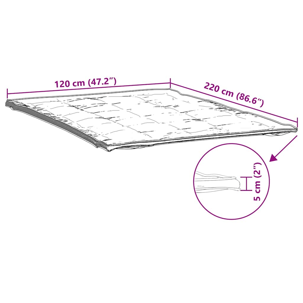 vidaXL Matratzenschoner Weiß 120x220 cm