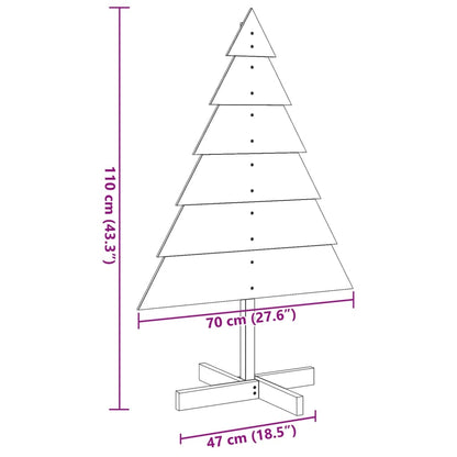 vidaXL Sapin de Noël à décorer 110 cm Bois massif