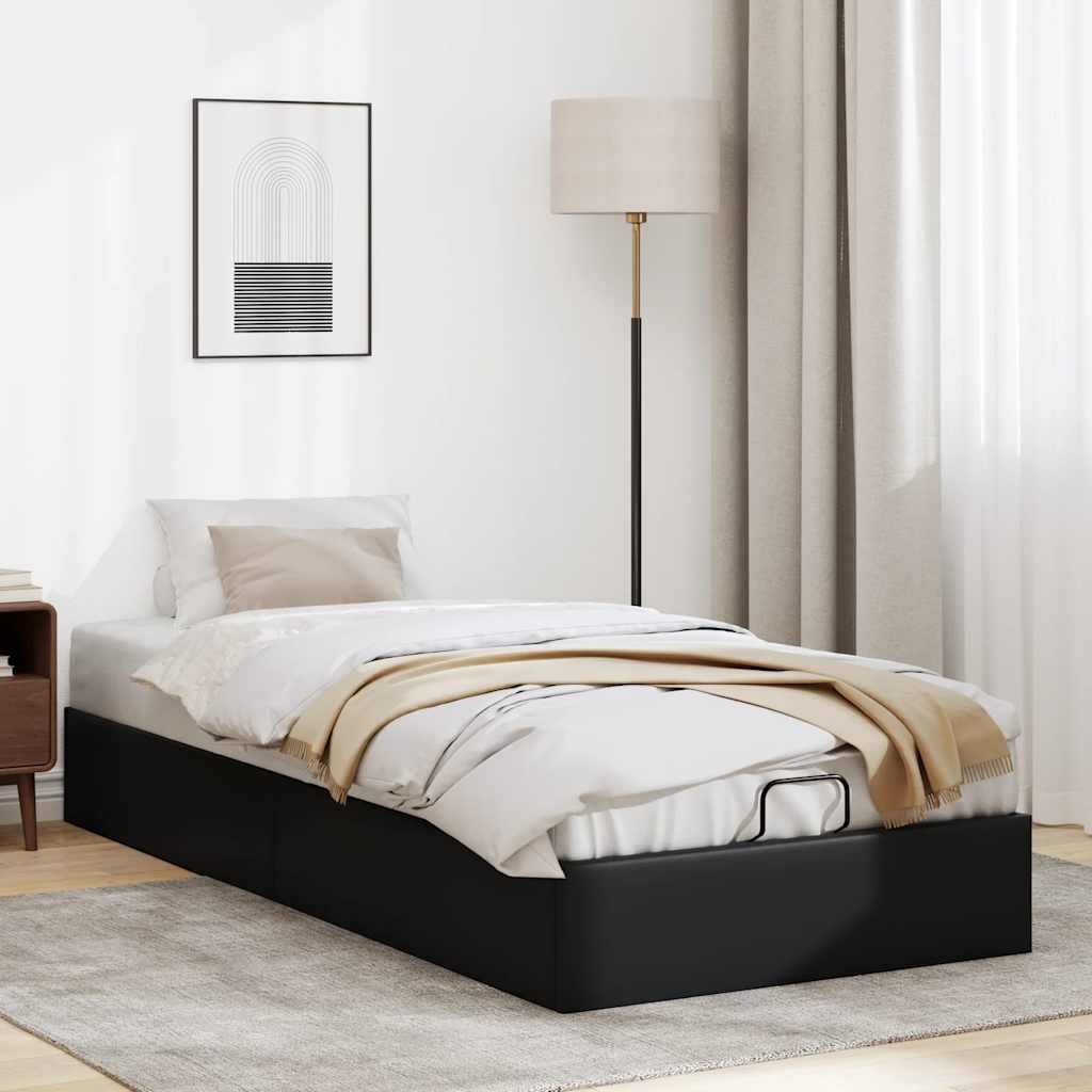 vidaXL Ottoman-Bett ohne Matratze Schwarz 90x190 cm Kunstleder