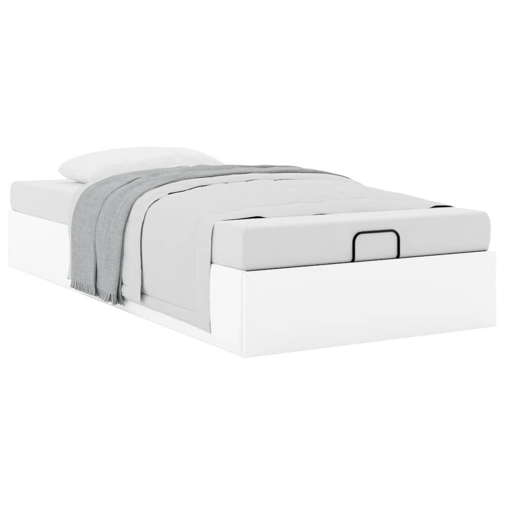 vidaXL Ottoman-Bett ohne Matratze Weiß 90x190 cm Kunstleder