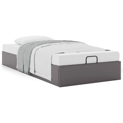 vidaXL Ottoman-Bett ohne Matratze Grau 90x190 cm Kunstleder