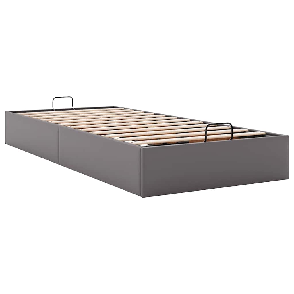 vidaXL Ottoman-Bett ohne Matratze Grau 90x190 cm Kunstleder