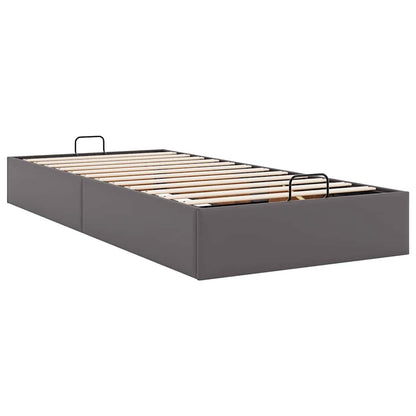 vidaXL Ottoman-Bett ohne Matratze Grau 90x190 cm Kunstleder
