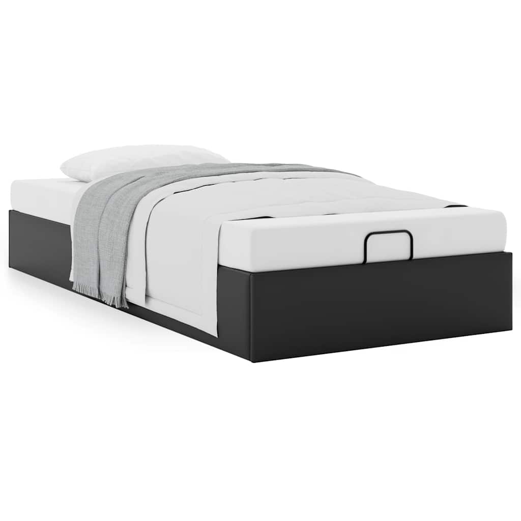 vidaXL Lit ottoman sans matelas Noir 90x200 cm Similicuir