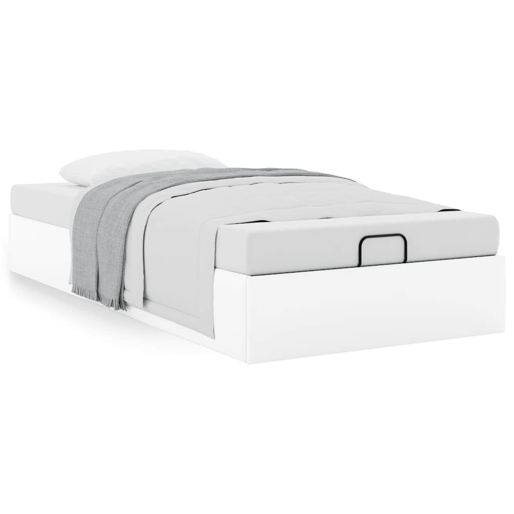 vidaXL Ottoman-Bett ohne Matratze Weiß 90x200 cm Kunstleder