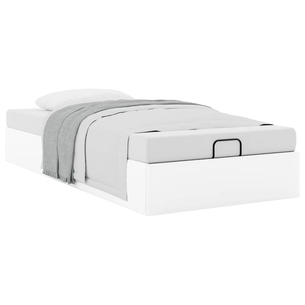 vidaXL Ottoman-Bett ohne Matratze Weiß 90x200 cm Kunstleder