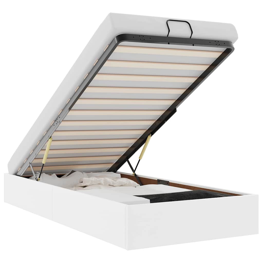 Ottoman-Bett ohne Matratze Weiß 100x200 cm Kunstleder