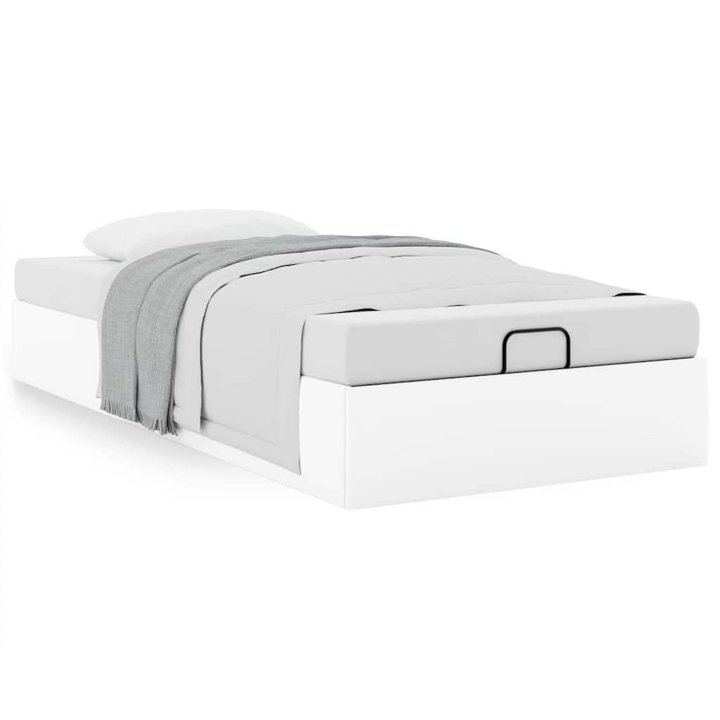 vidaXL Ottoman-Bett ohne Matratze Weiß 100x200 cm Kunstleder