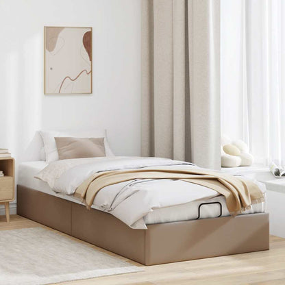 vidaXL Ottoman-Bett ohne Matratze Cappucino 100x200cm Kunstleder