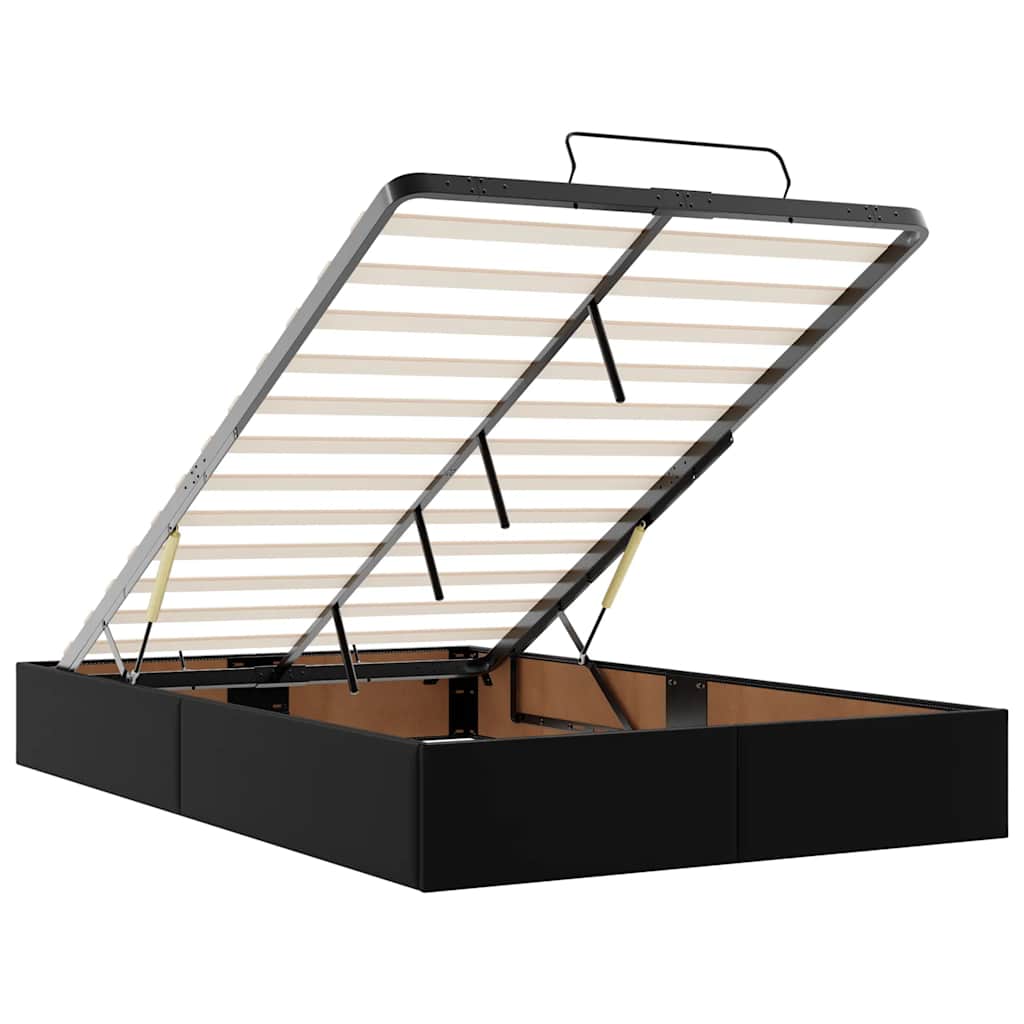 Ottoman-Bett ohne Matratze Schwarz 120x190 cm Kunstleder