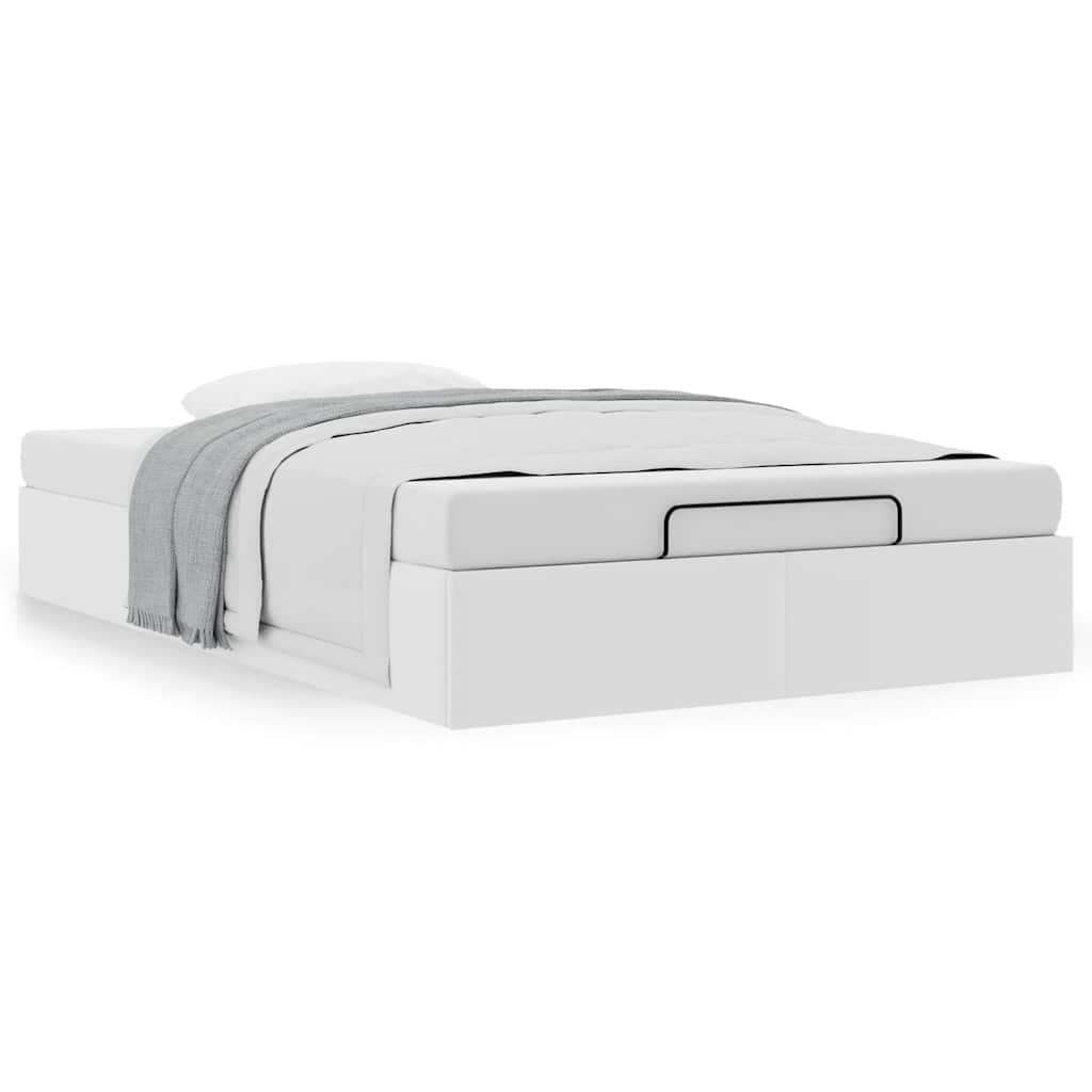 vidaXL Ottoman-Bett ohne Matratze Weiß 120x190 cm Kunstleder