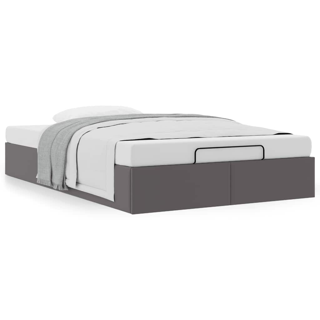 vidaXL Lit ottoman sans matelas Gris 120x190 cm Similicuir