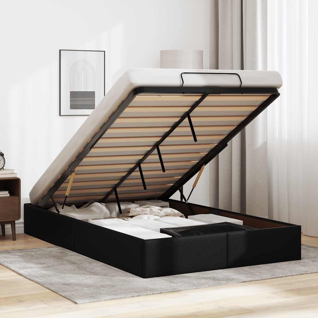 vidaXL Ottoman-Bett ohne Matratze Schwarz 120x200 cm Kunstleder