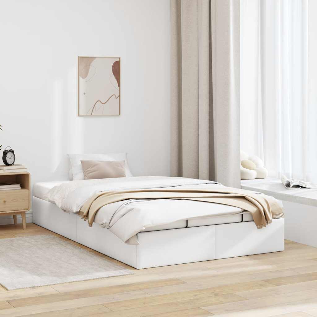 vidaXL Ottoman-Bett ohne Matratze Weiß 120x200 cm Kunstleder