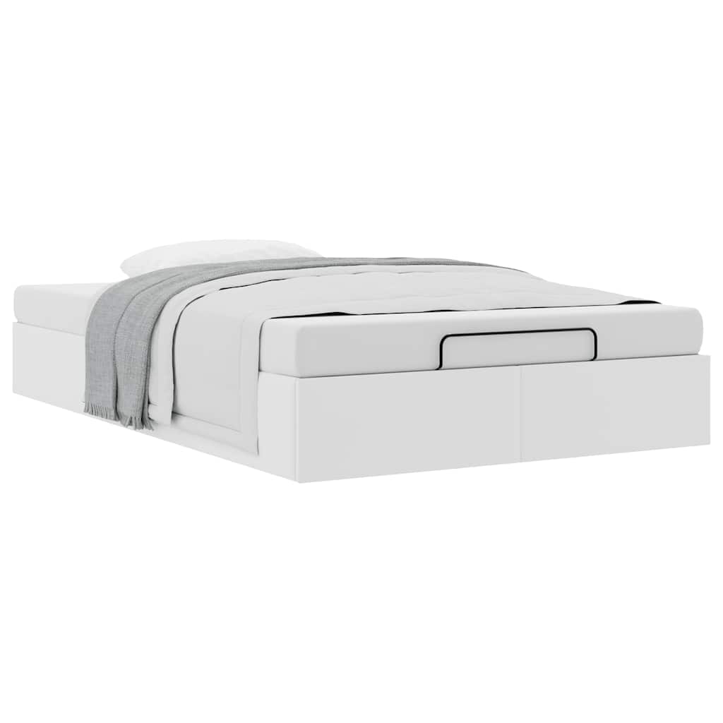 vidaXL Ottoman-Bett ohne Matratze Weiß 120x200 cm Kunstleder