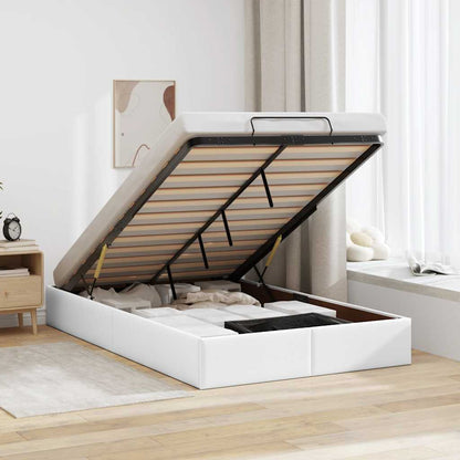 vidaXL Ottoman-Bett ohne Matratze Weiß 120x200 cm Kunstleder