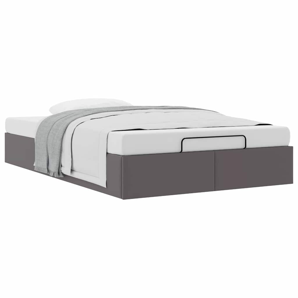 vidaXL Ottoman-Bett ohne Matratze Grau 120x200 cm Kunstleder