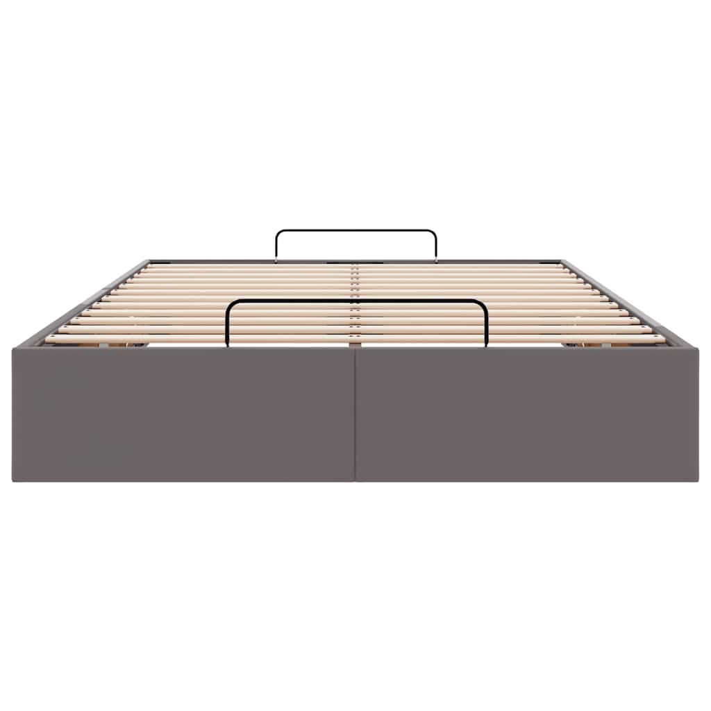 vidaXL Ottoman-Bett ohne Matratze Grau 120x200 cm Kunstleder
