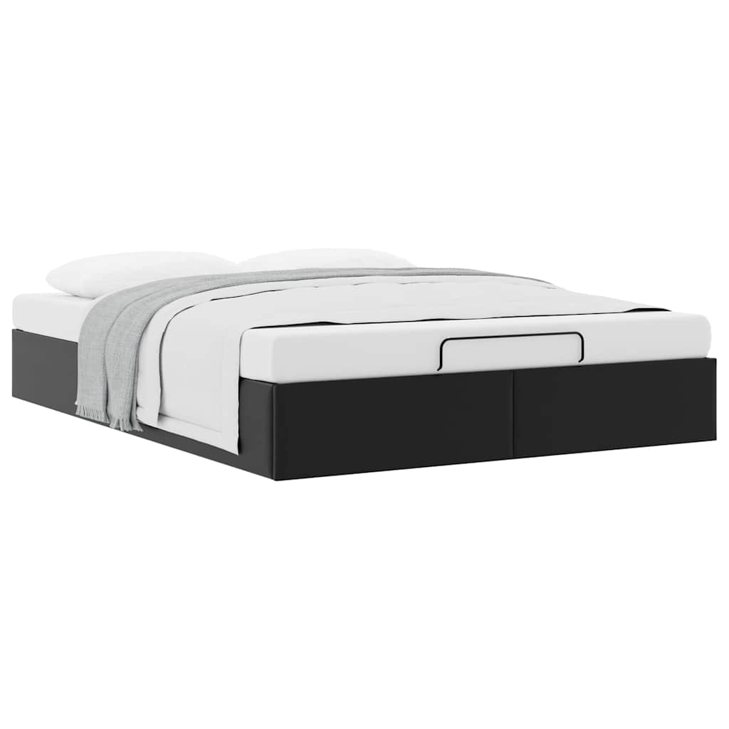 vidaXL Lit-ottoman sans matelas noir 140x190 cm similicuir