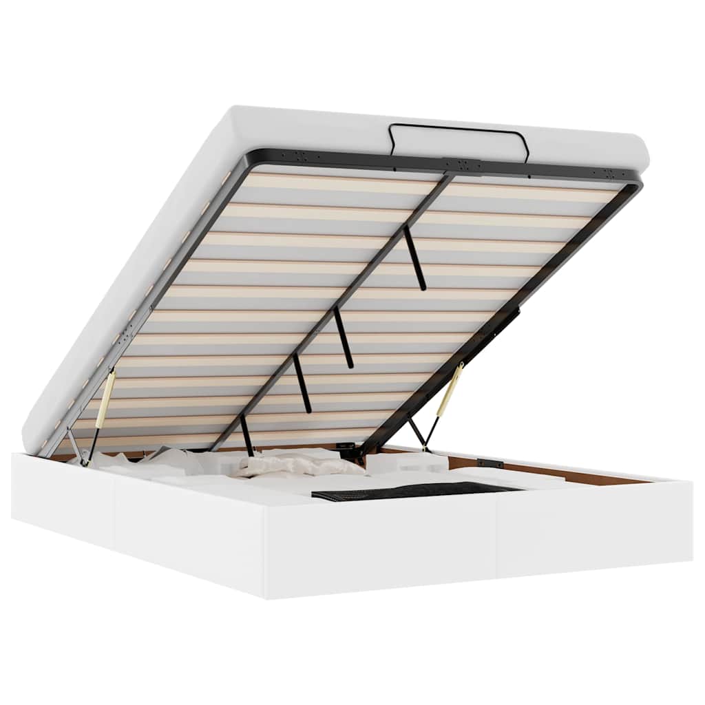 Ottoman-Bett ohne Matratze Weiß 140x190 cm Kunstleder