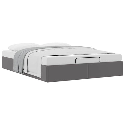 vidaXL Ottoman-Bett ohne Matratze Grau 140x190 cm Kunstleder