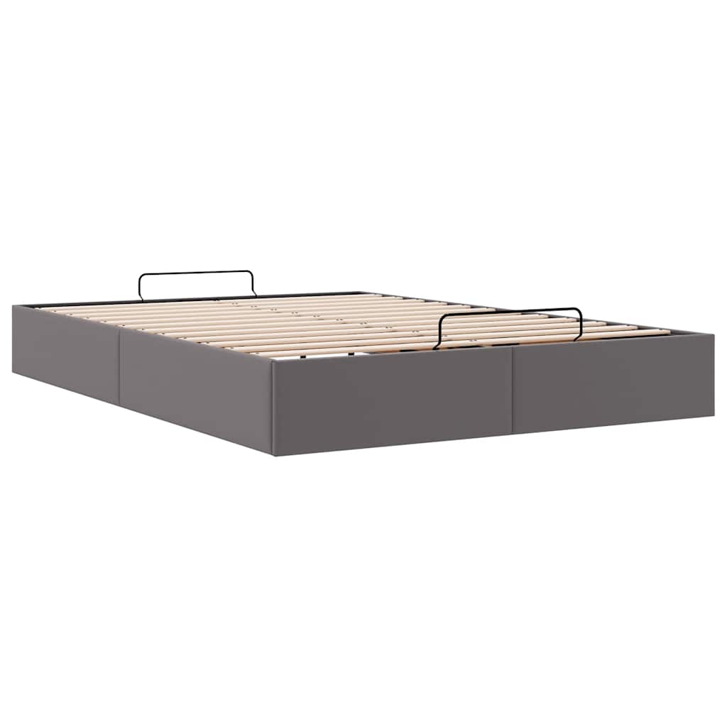 vidaXL Ottoman-Bett ohne Matratze Grau 140x190 cm Kunstleder